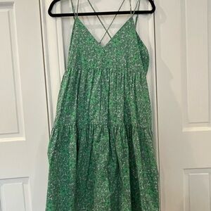 Beautiful DELUC Helena Mini Dress Green Floral Size Large